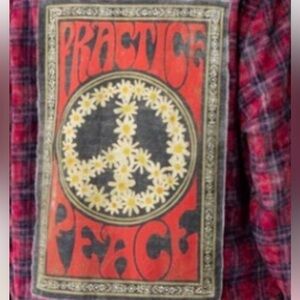 Natural Life Women’s Large Telluride patch red plaid shirt only. Blue is sold